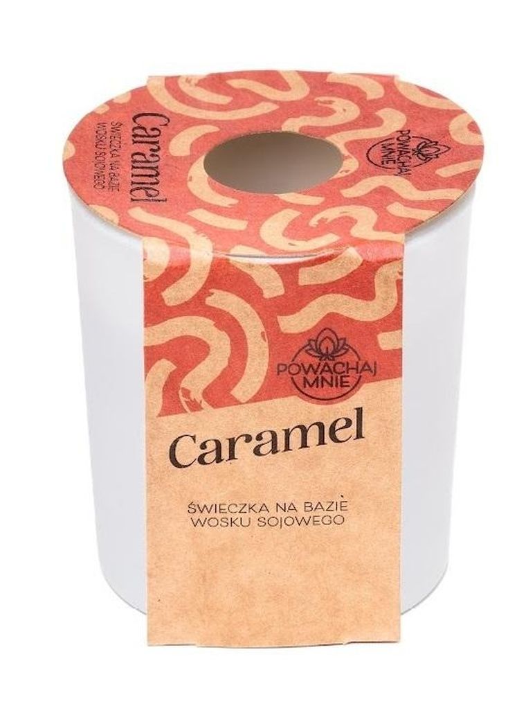Pavoncella, świeczka sojowa, Powąchaj Mnie Caramel, biała