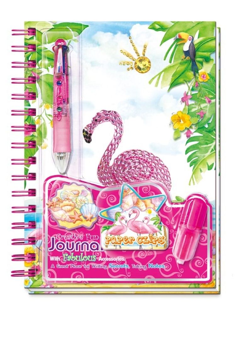 Pecoware, pamiętnik z długopisem i akcesoriami, flaming