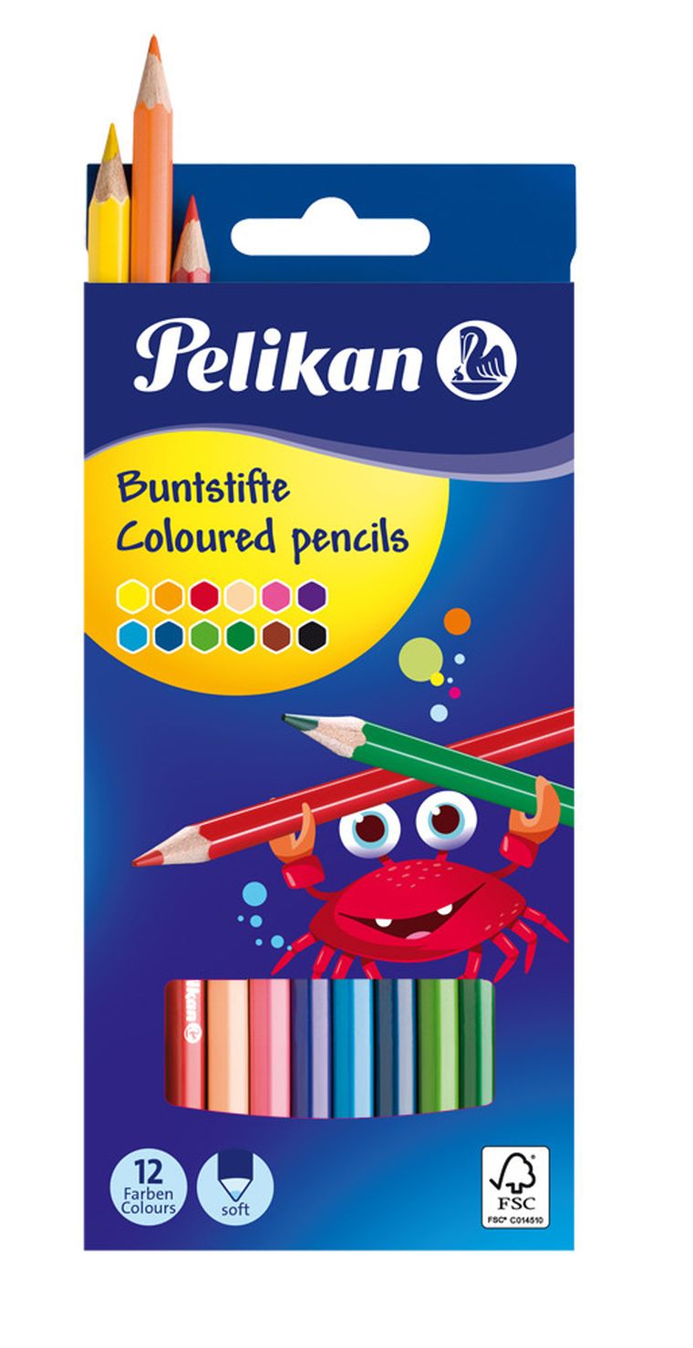 Pelikan, kredki drewniane, 12 szt.