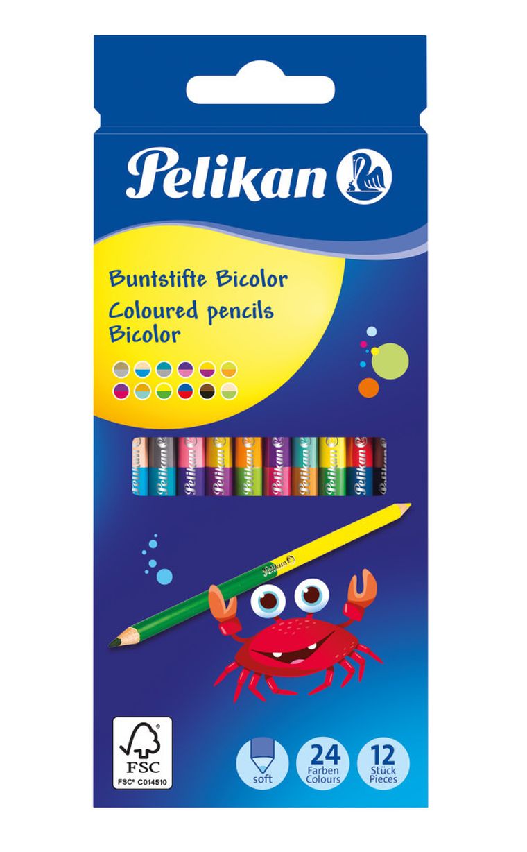 Pelikan, kredki dwustronne, 12 szt.