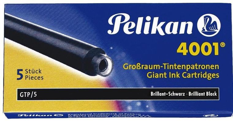 Pelikan, naboje do piór, długie, czarne, 5 szt.