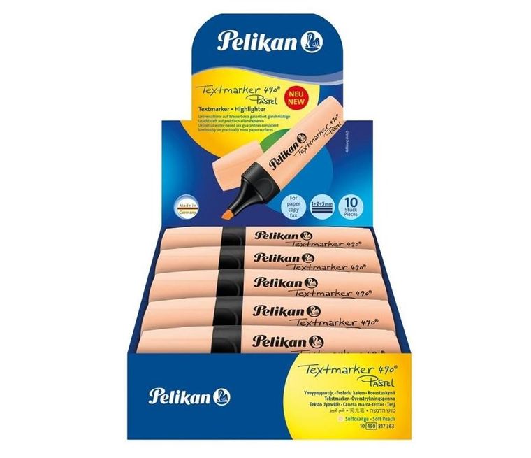 Pelikan, zakreślacz, pastelowy, pomarańczowy, 10 szt.