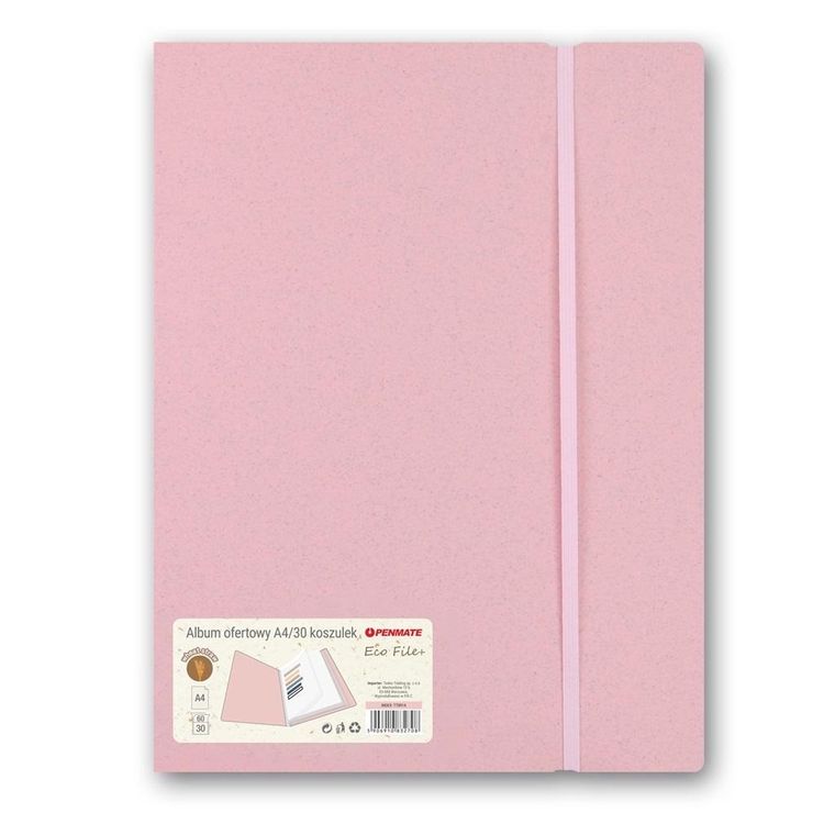 Penmate, album ofertowy A4, 30 koszulek, różowy