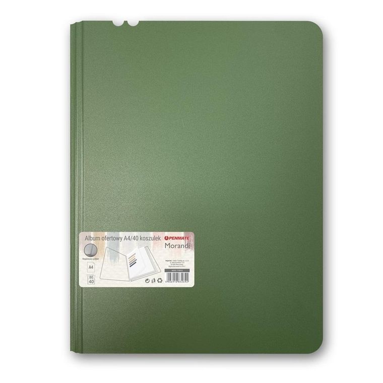 Penmate, album ofertowy A4, 40 koszulek, morandi zielony