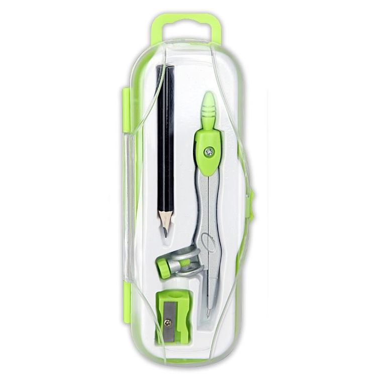 Penmate, cyrkiel szkolny z ołówkiem, zielony