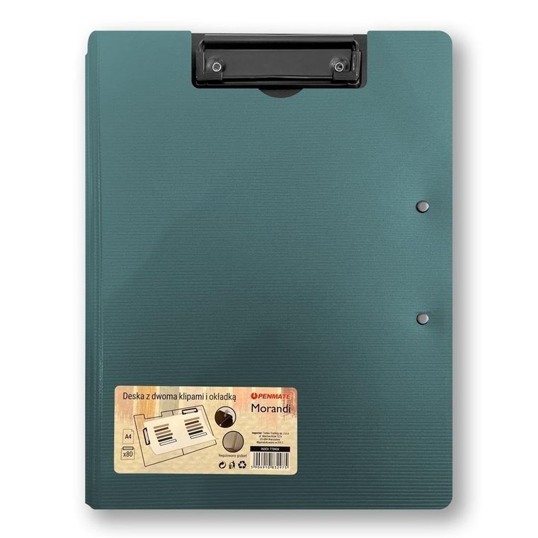 Penmate, deska z dwoma klipami i okładką A4/A3, niebiesko-szary