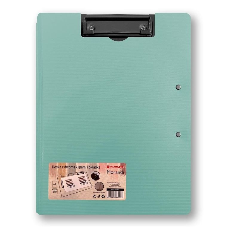 Penmate, deska z dwoma klipami i okładką A4/A3, niebiesko-zielony