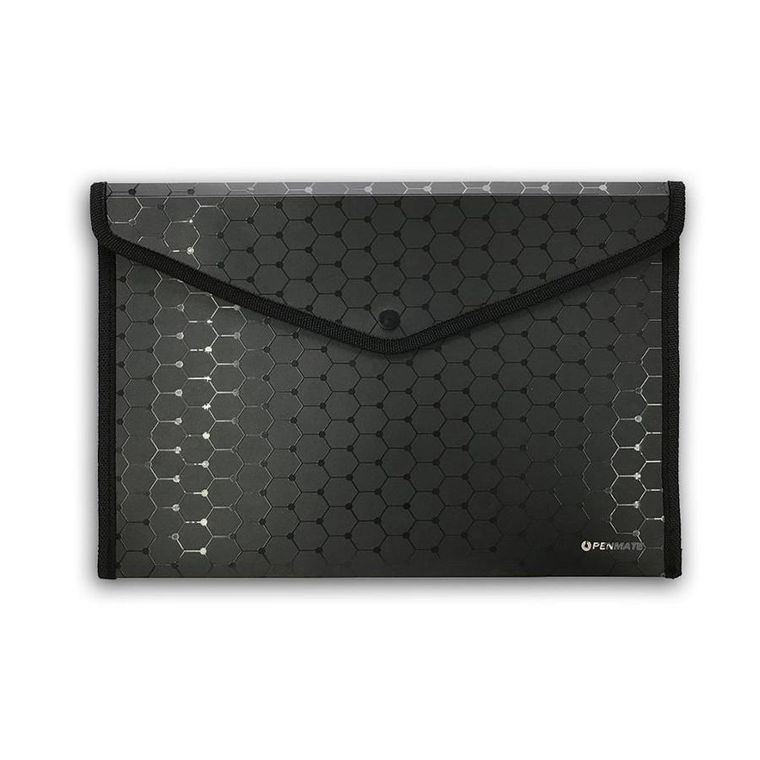 Penmate, koperta PP na zatrzask, czarna, A4, 1 szt.