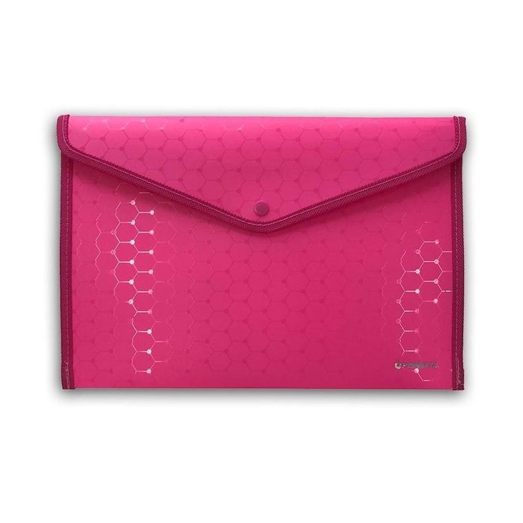 Penmate, koperta PP na zatrzask, różowa, A4, 1 szt.