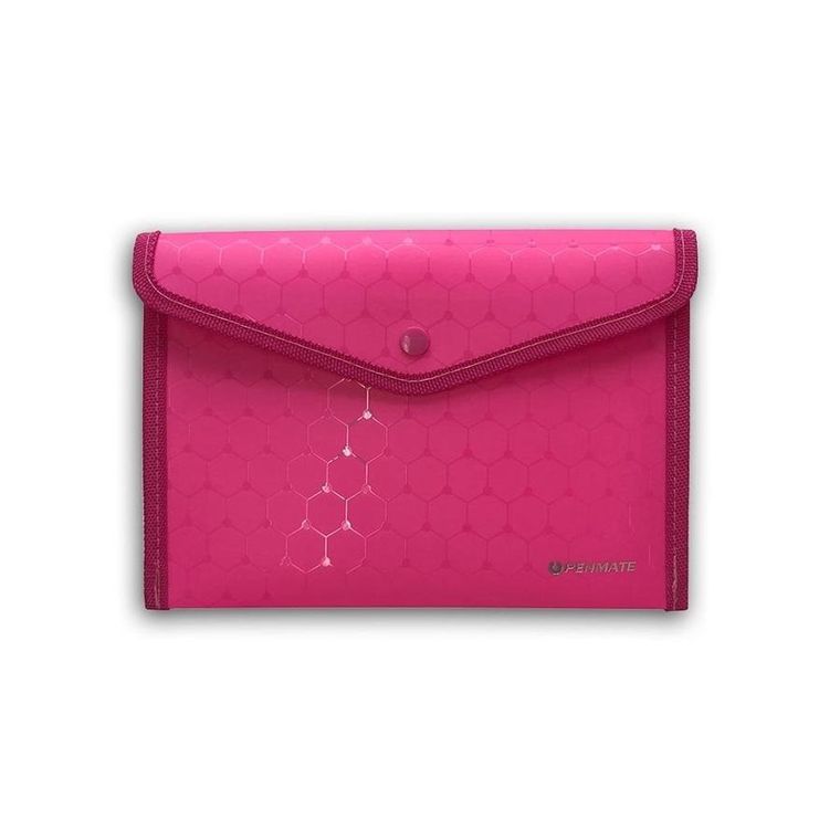 Penmate, koperta PP na zatrzask, różowa, A5, 1 szt.