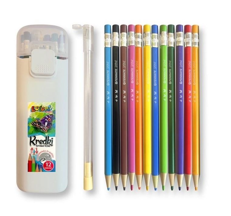 Penmate, kredki + temperówka, 12 kolorów