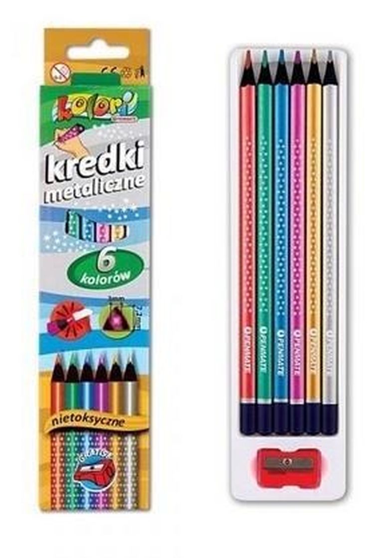 Penmate, kredki metaliczne Premium Kolori, 6 kolorów