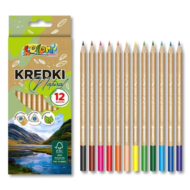 Penmate, kredki ołówkowe, 12 kolorów