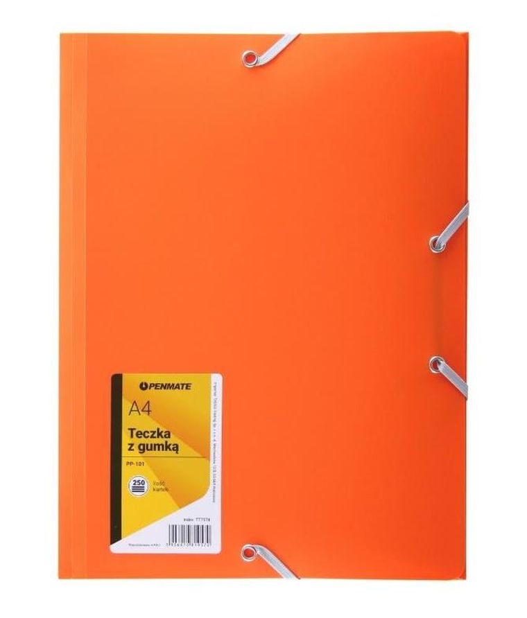Penmate, Plus Top, teczka A4 z gumką, pomarańczowa, 1 szt.