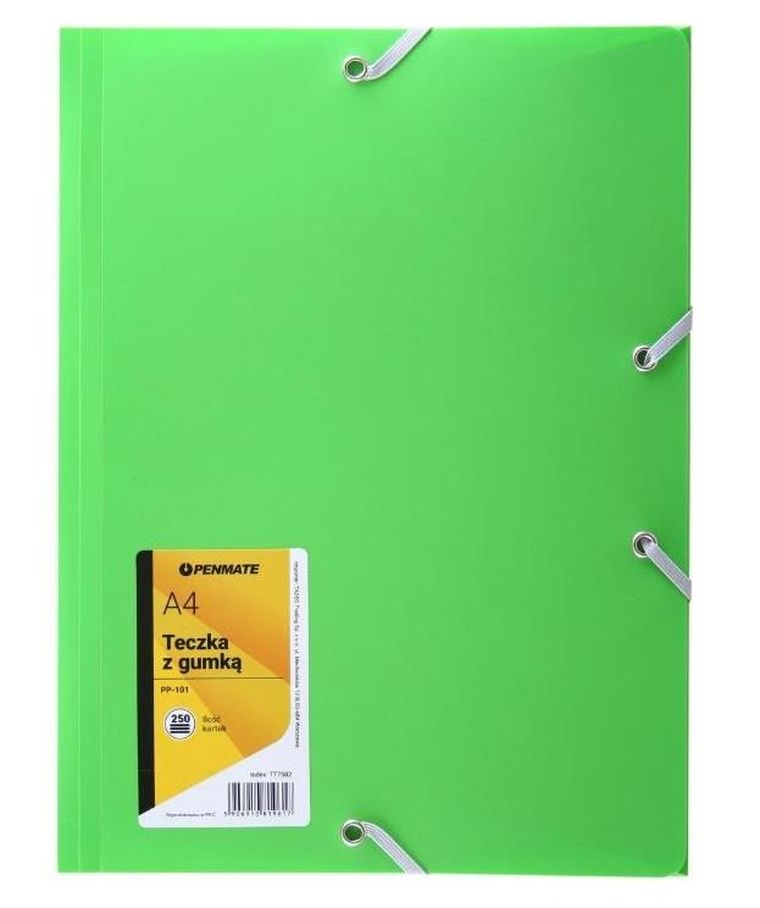 Penmate, Plus Top, teczka A4 z gumką, zielona, 1 szt.