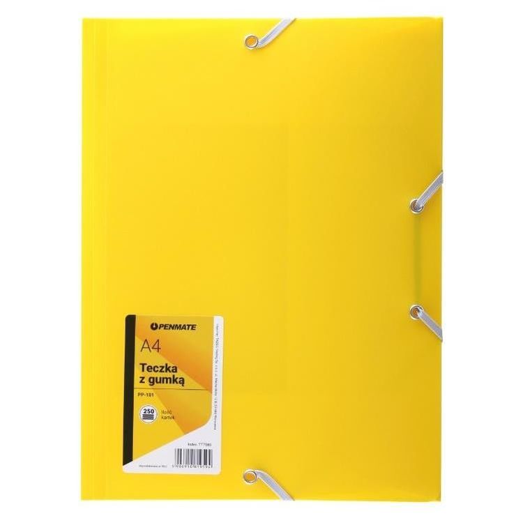 Penmate, Plus Top, teczka A4 z gumką, żółta, 1 szt.