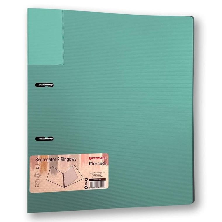 Penmate, segregator A4, 2 ringi, 35 mm, morandi niebiesko-zielony