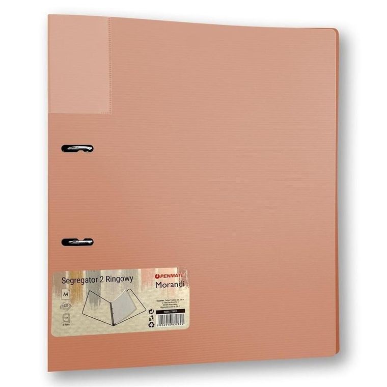 Penmate, segregator A4, 2 ringi, 35 mm, morandi różowy