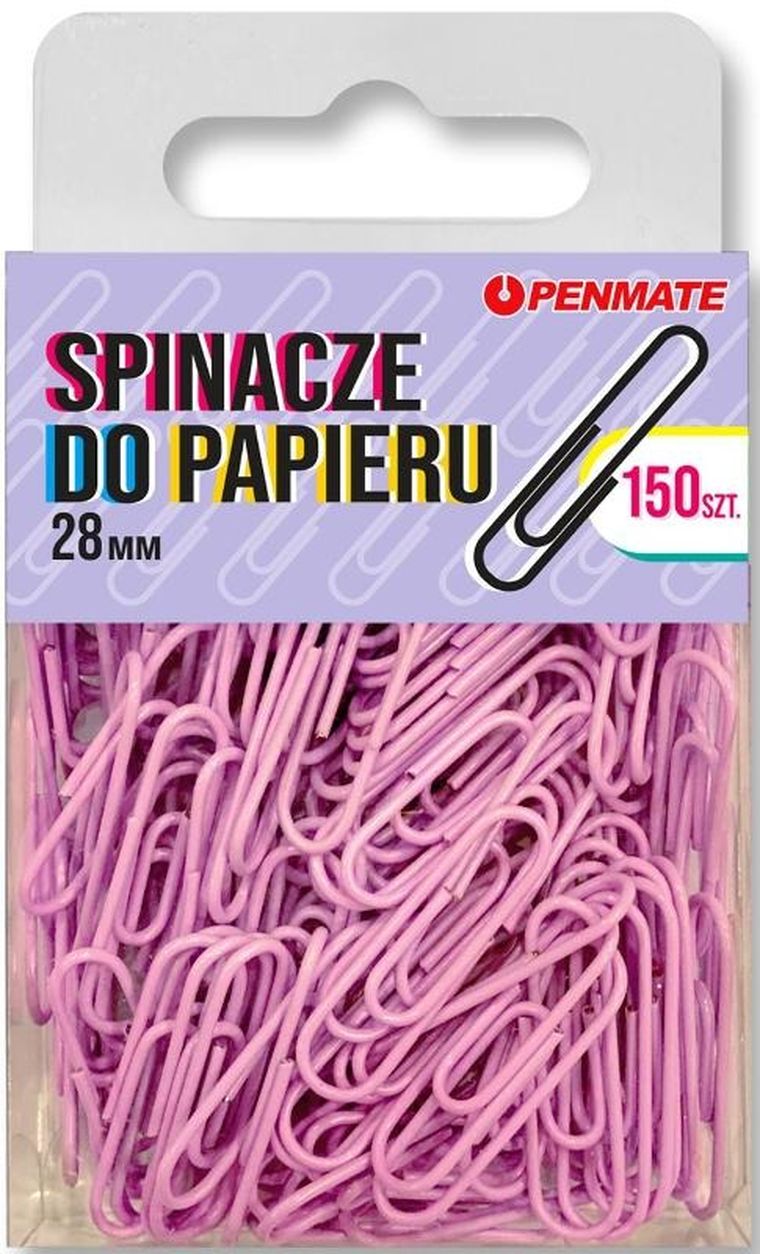 Penmate, spinacze do papieru, fiołkowe, 28 mm