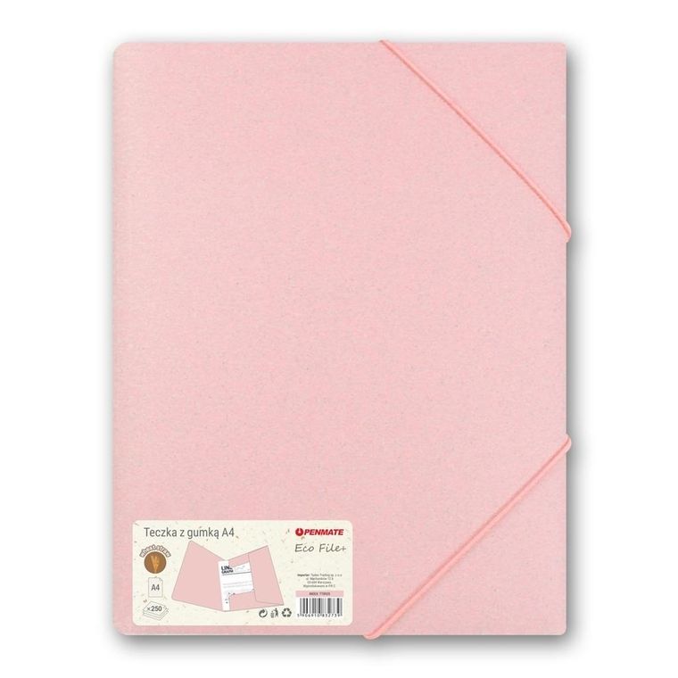 Penmate, teczka z gumką A4, różowa