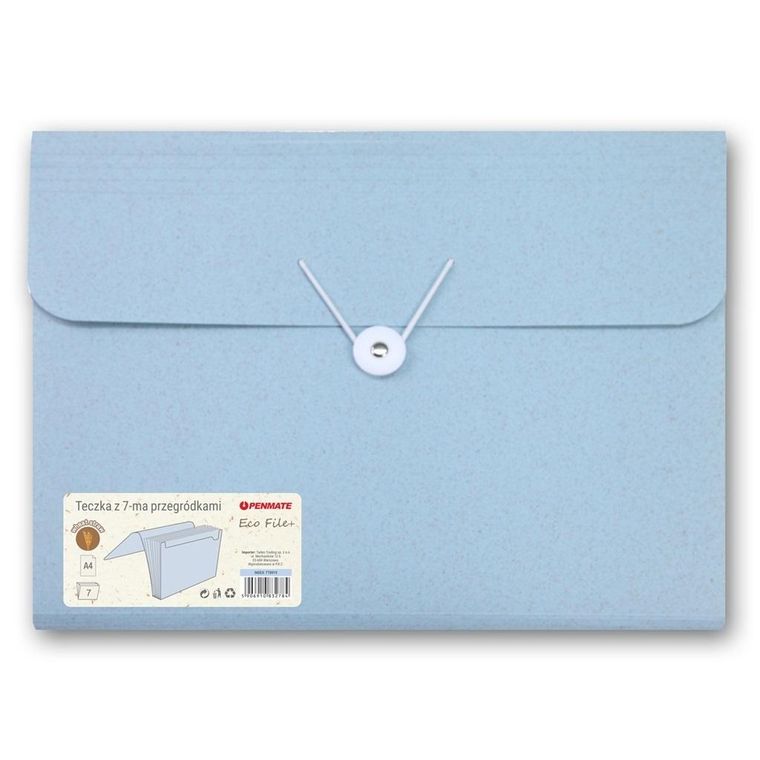 Penmate, teczka z przegródkami A4, niebieska