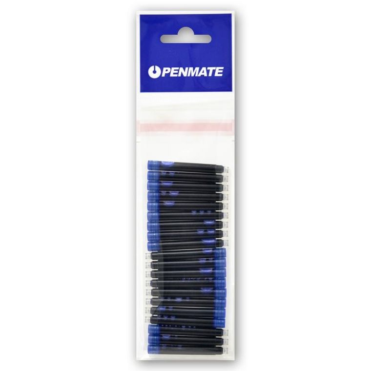 Penmate, Virtuo, nabój atramentowy, niebieski, 20 szt.