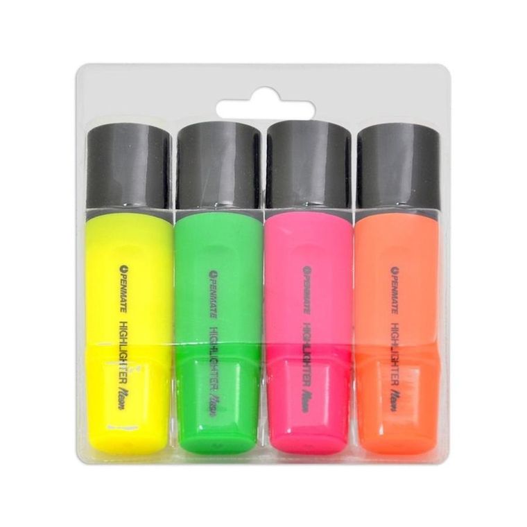 Penmate, zakreślacz, neonowy, 4 kolory