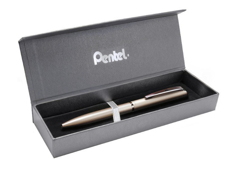 Pentel, eleganckie pióro kulkowe w etui, Energel, szampańskie, 0,7 mm
