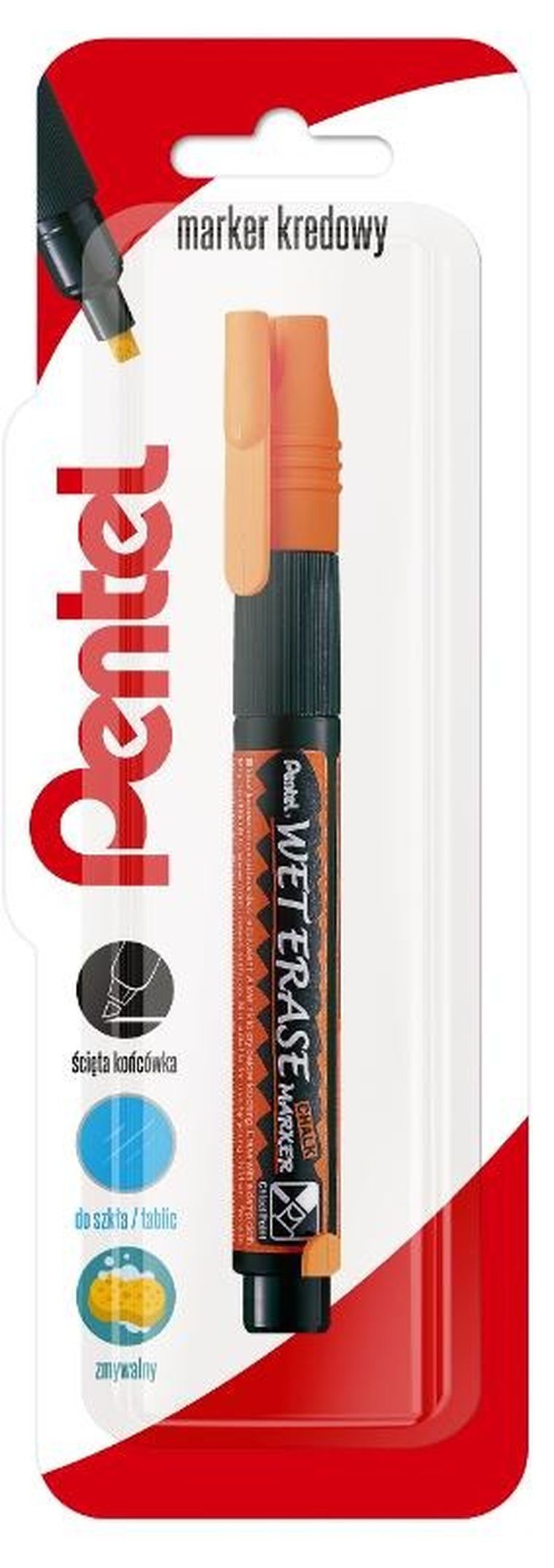 Pentel, marker kredowy, pomarańczowy, 1 szt.