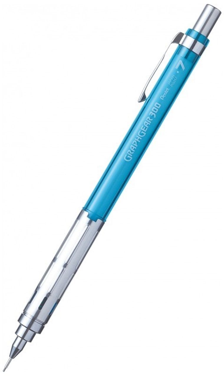 Pentel, ołówek automatyczny, GraphGear 300, 0.7 mm, błękitny