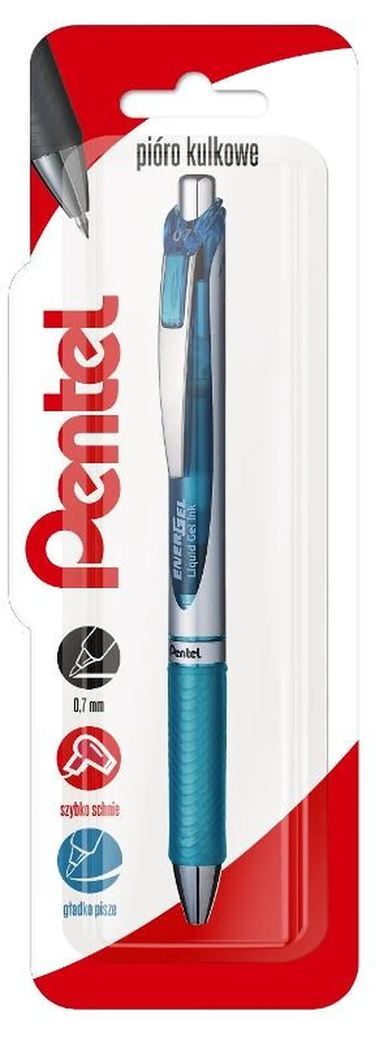 Pentel, pióro kulkowe, Energel, błękitny, 0,7 mm