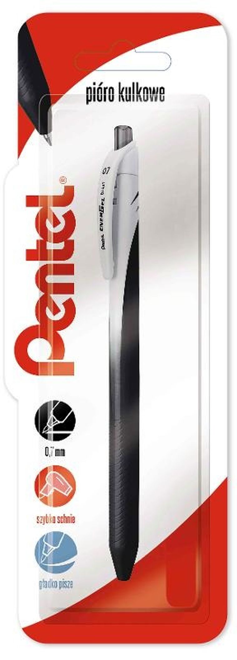 Pentel, pióro kulkowe, Energel, czarny, 0,7 mm