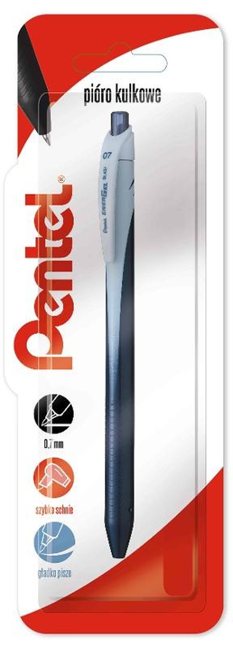 Pentel, pióro kulkowe, Energel, granatowy, 0,7 mm