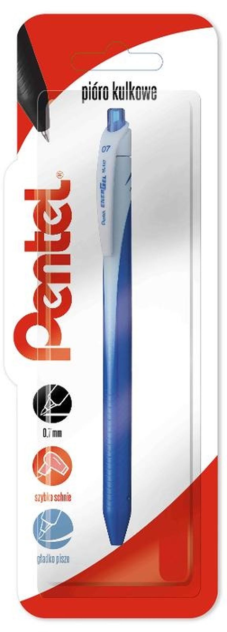 Pentel, pióro kulkowe, Energel, niebieski, 0,7 mm