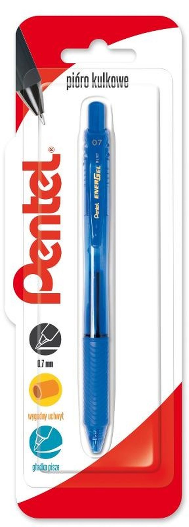 Pentel, pióro kulkowe, Energel, niebieski, 0,7 mm