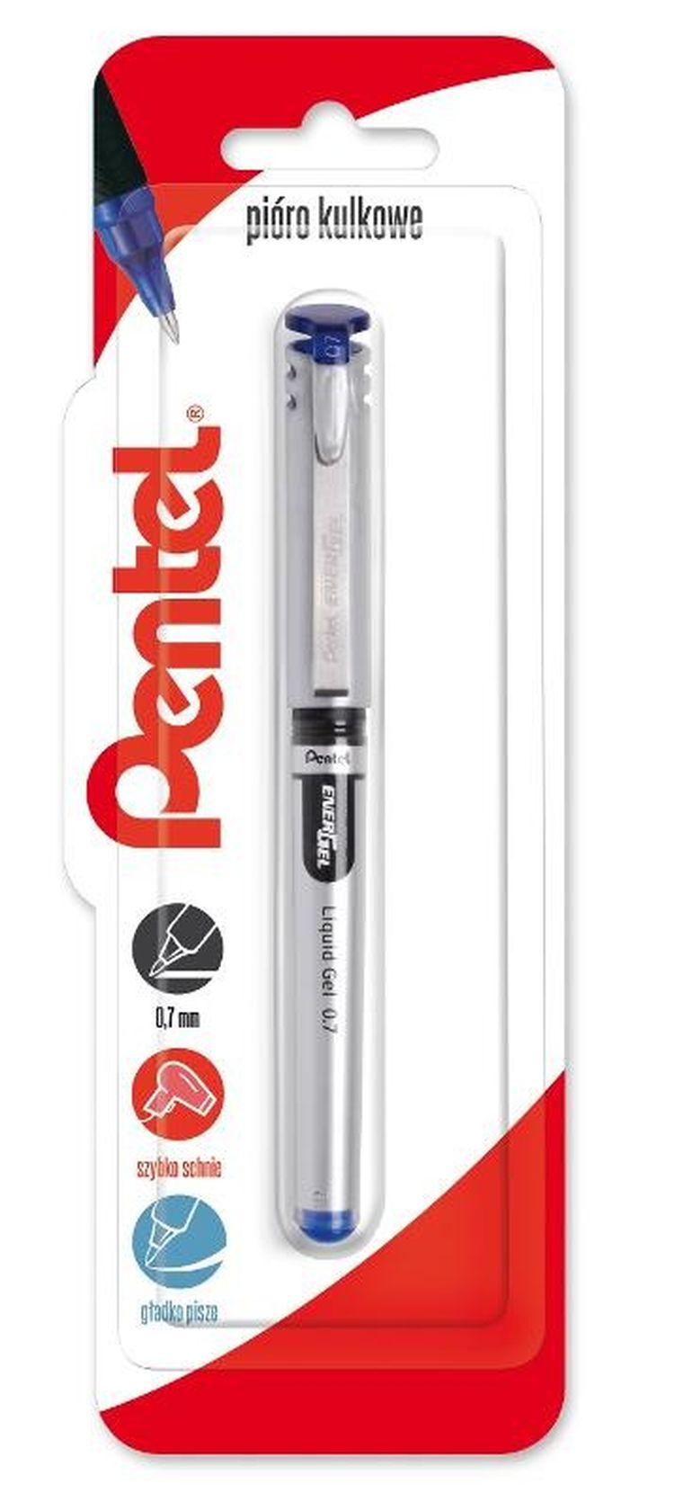 Pentel, pióro kulkowe, Energel, niebieski, 0,7 mm