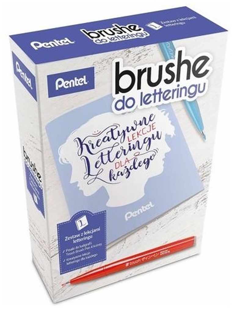 Pentel, pisaki pędzelkowe z lekcją kaligrafii, dark