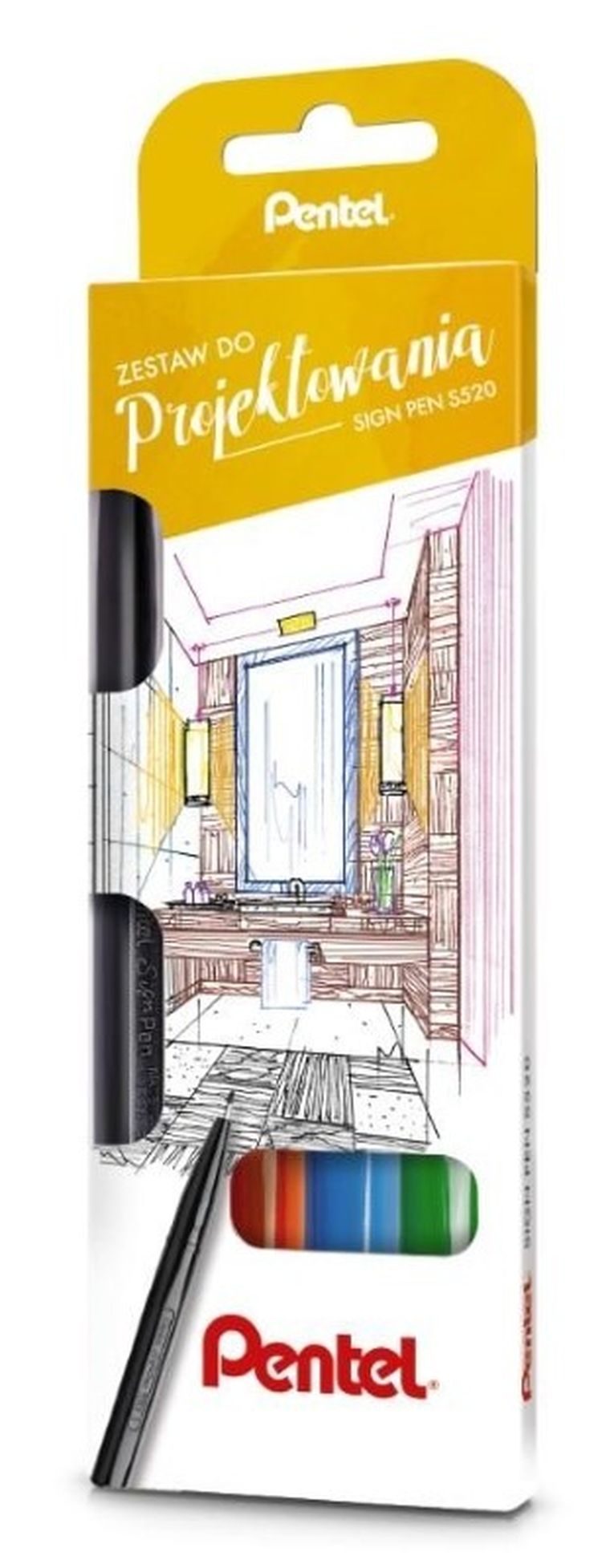 Pentel, Sigh Pen, pisak, zestaw, 4 kolory