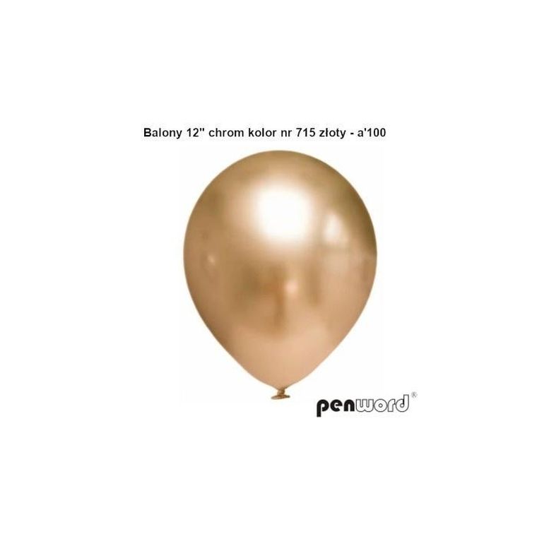 Penword, balony chromowane, złote, 30,5 cm, 100 szt.