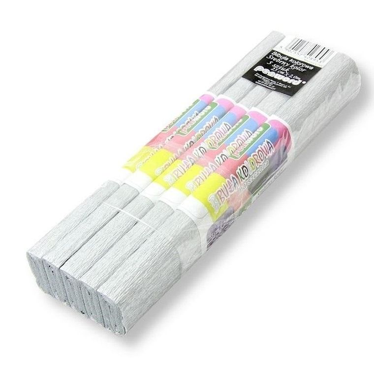 Penword, bibuła marszczona, srebrna 25-200, 5 szt.