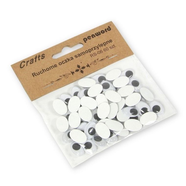 Penword, dekoracje, ruchome oczka, samoprzylepne, 10-15 mm, 60 szt.