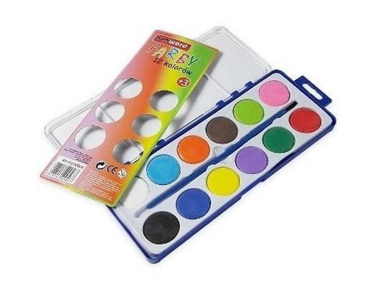 Penword, farby akwarelowe, 12 kolorów + pędzelek