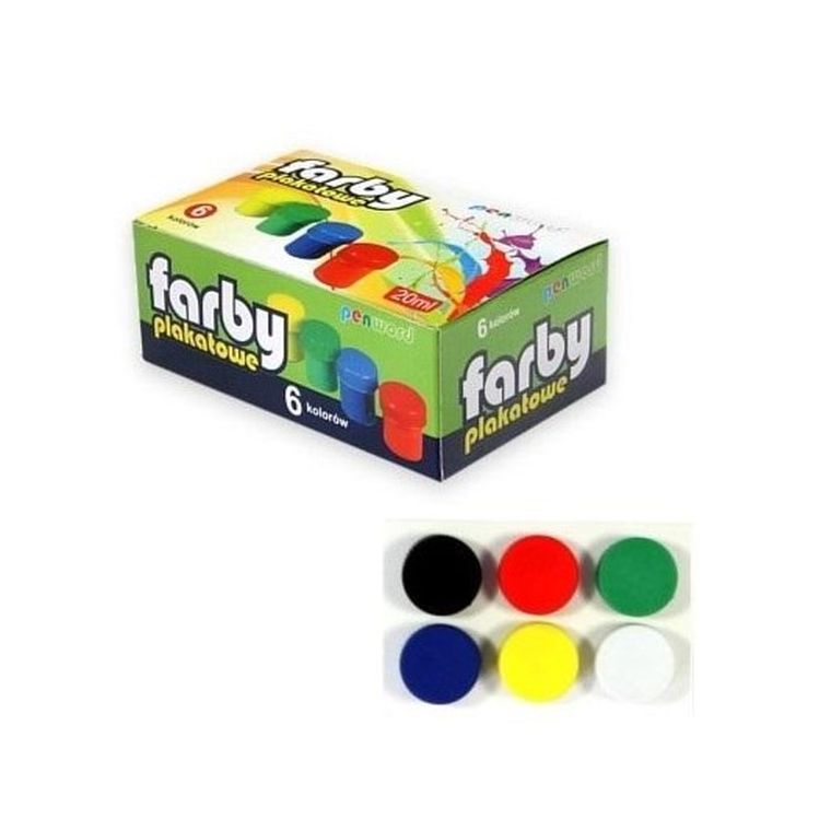 Penword, farby plakatowe, 6 kolorów