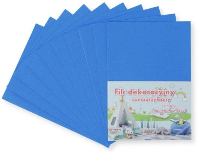 Penword, filc A4, samoprzylepny, niebieski, 20-30 cm, 10 szt.