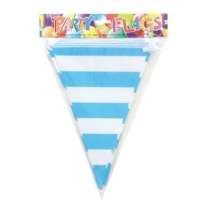 Penword, girlanda, flagi w paski, niebieska, 27.5 cm x 10 m