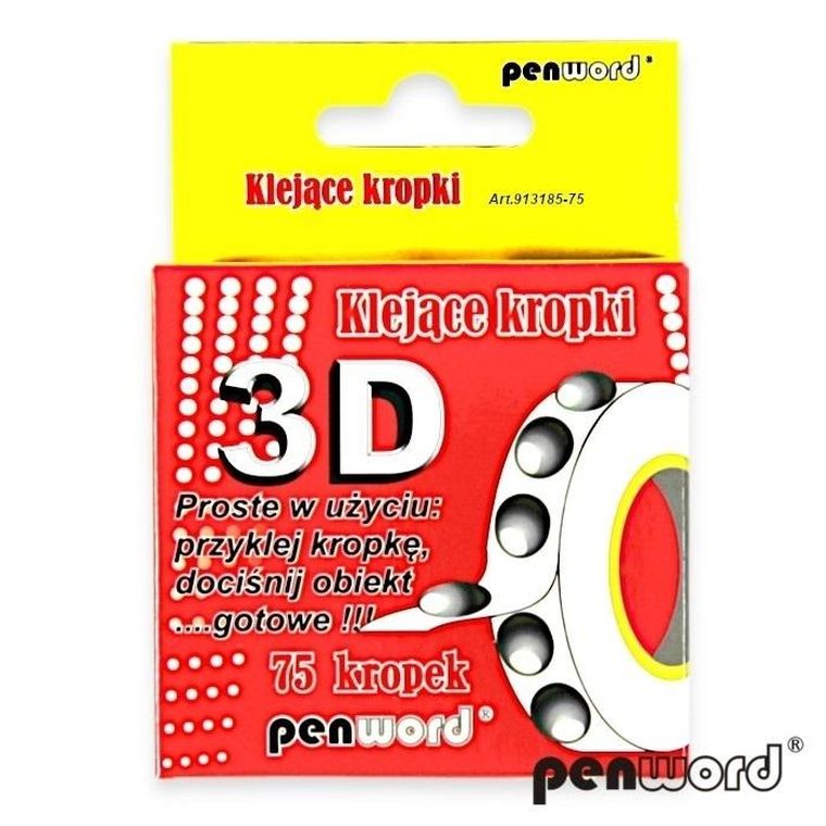 Penword, klejące kropki 3D, 75 szt.