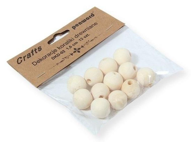 Penword, koraliki drewniane, 16 mm, 12 szt.