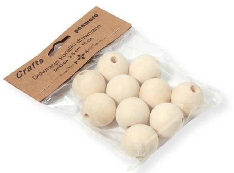 Penword, koraliki drewniane, 25 mm, 10 szt.