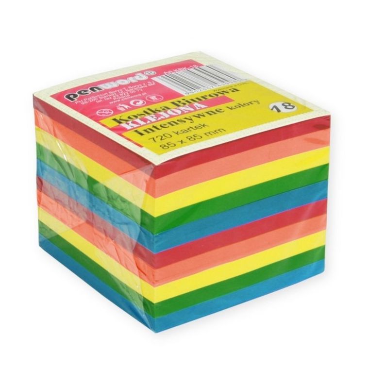 Penword, kostka biurowa klejona, intensywne kolory, 85-85 mm, 720 szt.
