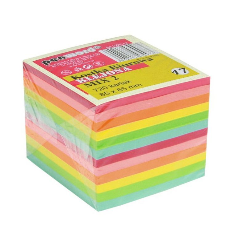 Penword, kostka biurowa klejona, kolorowa, 85-85 mm, 720 szt.